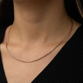 Özel Kutu ve Gümüş Bezi İle Gümüş Omega Choker Zincir - 3