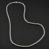 Özel Kutu ve Gümüş Bezi İle Gümüş Kral Zincir - 6 mm Köşeli - 3