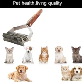 TechTic Evcil Hayvan Tarağı Çift Taraflı Kedi Köpek Kıtık Tüy Topak Açıcı Metal Dişli Ahşap Saplı - 5