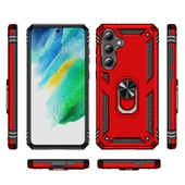 Samsung Galaxy S24 FE Kılıf Vega Tank Sert Yüzüklü Standlı Zırh Koruma Kapak thumbnail 2