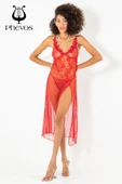 Phevos Göğüs Kısmı Güpür Detaylı 2'li Gecelik Takımı-3756 thumbnail 10