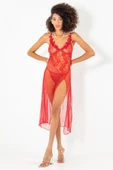Phevos Göğüs Kısmı Güpür Detaylı 2'li Gecelik Takımı-3756 thumbnail 2