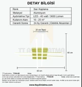 TT Aydınlatma TT036-SR  Hashtag Modeli Sarı Kaplama Led Avize thumbnail 4