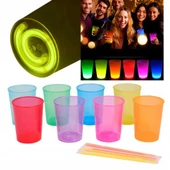 Karanlıkta Yanan Gece Işığı Mega Glow Bardaklar 8 Adet 8.5 x 10.5 cm - 1
