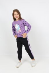 i&k şımarık kids kız çocuk unicol baskılı eşofman takımı - 5