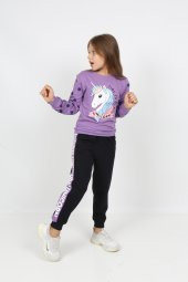 i&k şımarık kids kız çocuk unicol baskılı eşofman takımı - 6