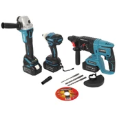 MEŞEM AKÜLÜ 3 LÜ SET(TAŞLAMA+HİLTİ+SOMUN SIKMA) 5104 - 1