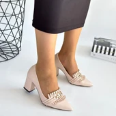 Farye Bej Cilt Topuklu Ayakkabı thumbnail 4