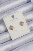 Xuping Rose Renk Zirkon Taşlı Yansımalı Oval Küpe - TJ-BKP9414 - 1