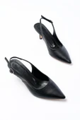 ST-1152 Siyah Günlük 7 cm Topuklu Kadın Ayakkabı - 3
