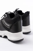 F-209 Siyah Bağcıklı Fileli Taş Aksesuarlı Günlük Spor Ayakkabı - 5