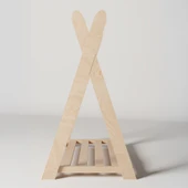 Montessori Ahşap Açık Giysi Dolabı Çocuk Elbise Askılığı - 5