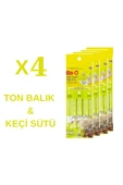 me-o Meo Creamy Treats Sıvı Kedi Ödül Maması 4lü Set Ton Balığı&keçi Sütü 4 Adet 4x15gr Toplam 240gr - 1