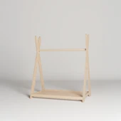 Montessori Ahşap Açık Giysi Dolabı Çocuk Elbise Askılığı - 4