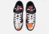 DM0108-001 Nike Dunk Low Graffiti Siyah Kırmızı Gri Turuncu Tie-Dye Khaki (Erkek) - 4