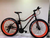 KRON FXC 500 FATBIKE 24 JANT 21 VİTES MEKANİK DİSK FREN DAĞ BİSİKLETİ MAT SİYAH-NEON TURUNCU/GRİ(KRN21-583) - 1