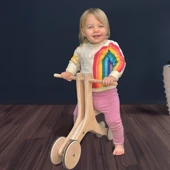 Bebek Yürüteci Çok Amaçlı Ahşap Modüler 4 ü 1 Arada - 2