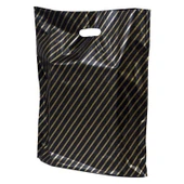 Çizgili Mağaza Poşeti (NO 5) 150 Adet 50x60 Cm Çizgili Takviyeli Poşet Diagonal Poşet - 1