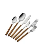 The Mia Wooden Çatal Kaşık Bıçak Takımı Gümüş 36 Parça CKB0220 - 1