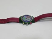 Swatch Chrono Pinksprings 37mm Deri Kordon 1992 Vintage Kol Saati 2.El thumbnail 5