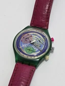 Swatch Chrono Pinksprings 37mm Deri Kordon 1992 Vintage Kol Saati 2.El thumbnail 1