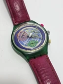 Swatch Chrono Pinksprings 37mm Deri Kordon 1992 Vintage Kol Saati 2.El thumbnail 8