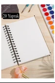 Telli Suluboya Bloğu A5 210gr 20 Yaprak İnce Dokulu Eskiz Defteri Sulu Boya Kağıdı Çizim Guaj Boya Gravür Karakalem - 5