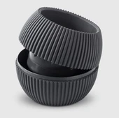 Omnipazar Mercan Dekoratif Sukulent Kaktüs Plastik Saksı Takımı 6'lı Set Antrasit thumbnail 9