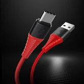 Rock Space Z10 Hi-Tensile Type-C Şarj ve Data Aktarım Kablosu 1mt 3A - 9