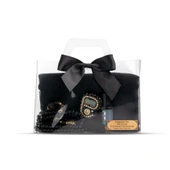 Tesbih + Eşarp + Zikirmatik + Esans Hediye Seti (Çantalı Asetat Kutu, Siyah) - 1