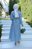 Beli Kuşaklı Elbise Mavi - 18655.1778. - 7