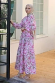 özsev bebe Desenli Elbise Pembe - 10067.1778. - 2