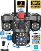 O-Kam 5011 9MP 3 Lensli Akıllı Güvenlik Kamerası Wifi Gece Görüş Sesli Kişi Takibi thumbnail 1