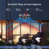 O-Kam 5011 9MP 3 Lensli Akıllı Güvenlik Kamerası Wifi Gece Görüş Sesli Kişi Takibi thumbnail 2