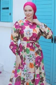 Gıronda Desenli Elbise Oranj - 10067.1778. - 7