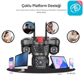 O-Kam 5011 9MP 3 Lensli Akıllı Güvenlik Kamerası Wifi Gece Görüş Sesli Kişi Takibi thumbnail 6
