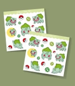 Pokemon Sticker Set -2'li- Balbazar (Bulbasaur) Etiket Kağıdı - süsleme telefon etiketi - 2