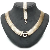 14 Ayar Taşlı Balık Sırtı Set - 1