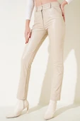 Dar Paça Deri Pantolon Bej thumbnail 2