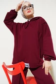 Balance Armalı Kapüşonlu Salaş İkili Takım Bordo thumbnail 2