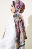 Etnik Ebru Desen Şal Siyah Taş - 3