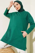 Kanguru Cepli İki İplik Tunik Yeşil thumbnail 1