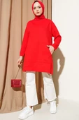Kanguru Cepli İki İplik Tunik Kırmızı thumbnail 2