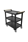 Açık Model 3 Katlı Servis Arabası Plus Siyah 96x52x107 cm - 1