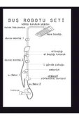 Lüks Kare Gümüş Yağmurlama Robot Tepe Duş Seti Duş Başlığı Takımı( Pirinç Yönlendiricili) - 5