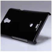 Sony Xperia T LT30p Nillkin Marka Parlak Sert Kauçuk Kılıf - Siyah thumbnail 1