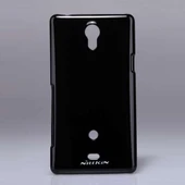 Sony Xperia T LT30p Nillkin Marka Parlak Sert Kauçuk Kılıf - Siyah thumbnail 2