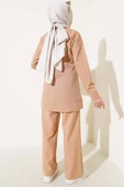 Önü Fermuarlı Tunik İkili Takım Camel - 3