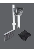 Lüks Kare Gümüş Yağmurlama Robot Tepe Duş Seti Duş Başlığı Takımı( Pirinç Yönlendiricili) - 4