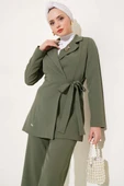Yanı Bağlamalı Ceketli İkili Takım Haki thumbnail 2